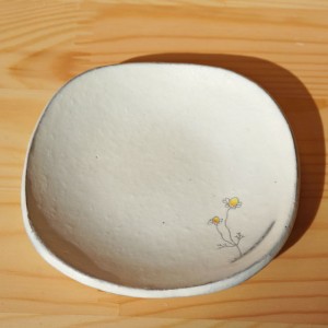 豆皿 カモミール柄(清水なつ子)