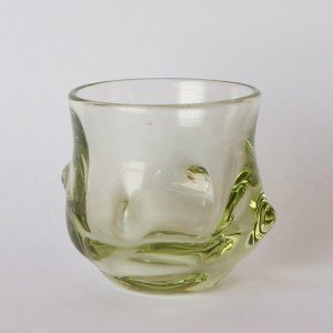 サハラガラス 四方屈凸文様酒器(海馬)