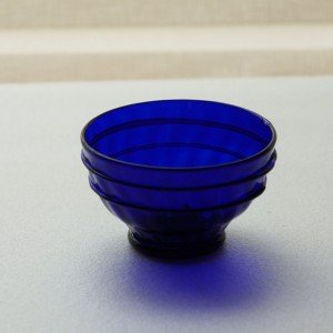 瑠璃色ぐい呑み ライン(ガラス工房 橙)