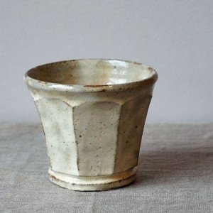 面取り粉引き蕎麦猪口(益子淳一)