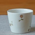 そば猪口 小 丸花朱(すこし屋松田窯)