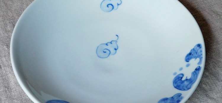 6寸皿 雲(陽貴窯)